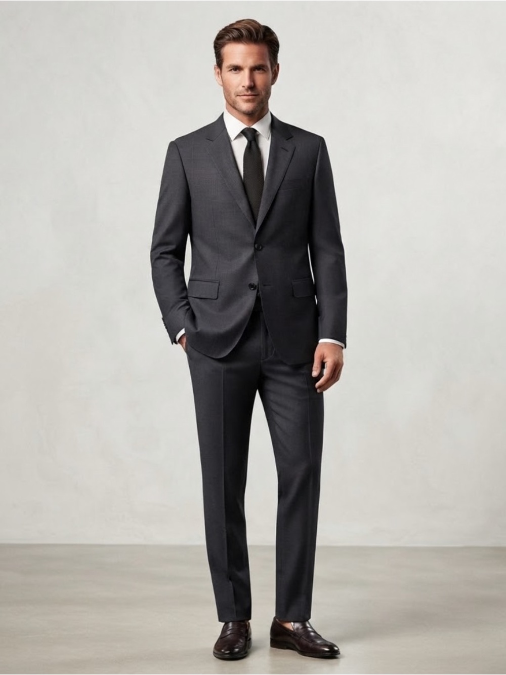 Hugo Boss Dark Gray Suit Jacket & Trousers Set 40L, 31/32